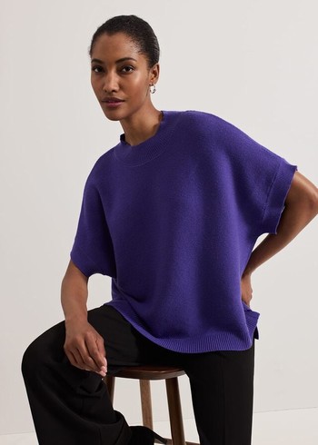 Phase Eight Grace Sleeveless Tabard Knitwear Purple Australia | XK0723184